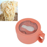 Insulated Bowl Leakage Proof 304 Stainless Steel Interior Thermal Soup Bowl with Handle for Noodle Bento 850ml Orange
