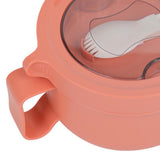 Insulated Bowl Leakage Proof 304 Stainless Steel Interior Thermal Soup Bowl with Handle for Noodle Bento 850ml Orange - Low Angle