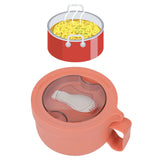 Insulated Bowl Leakage Proof 304 Stainless Steel Interior Thermal Soup Bowl with Handle for Noodle Bento 850ml Orange
