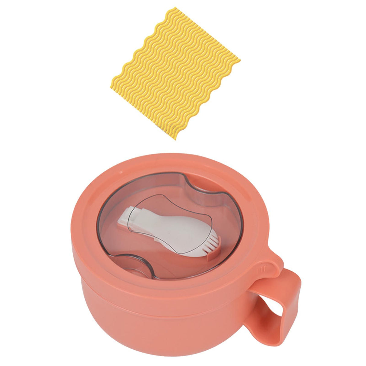 Insulated Bowl Leakage Proof 304 Stainless Steel Interior Thermal Soup Bowl with Handle for Noodle Bento 850ml Orange