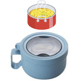 Insulated Bowl Leakage Proof 304 Stainless Steel Interior Thermal Soup Bowl with Handle for Noodle Bento 850ml Blue - Extra Image
