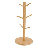 Coffee Cup Holder Space Saving Bamboo Coffee Mug Tree Rack Holder Organizer for Storage Display Drying Mugs - Top-Down View