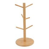 Coffee Cup Holder Space Saving Bamboo Coffee Mug Tree Rack Holder Organizer for Storage Display Drying Mugs - Rear View