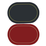 2Pcs Leather Oval Dining Food Mat Oil Proof Insulation Restaurant Table Home Hotel Non Slip Bowl Pad Placemat Black - Extra Image