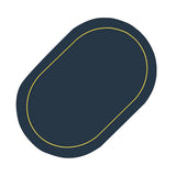 2Pcs Leather Oval Dining Food Mat Oil Proof Insulation Restaurant Table Home Hotel Non Slip Bowl Pad Placemat Blue - Top-Down View