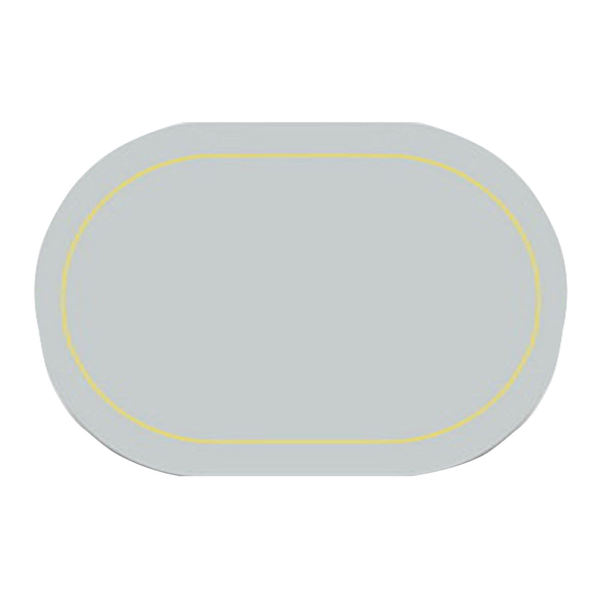 2Pcs Leather Oval Dining Food Mat Oil Proof Insulation Restaurant Table Home Hotel Non Slip Bowl Pad Placemat Light Gray