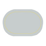 2Pcs Leather Oval Dining Food Mat Oil Proof Insulation Restaurant Table Home Hotel Non Slip Bowl Pad Placemat Light Gray