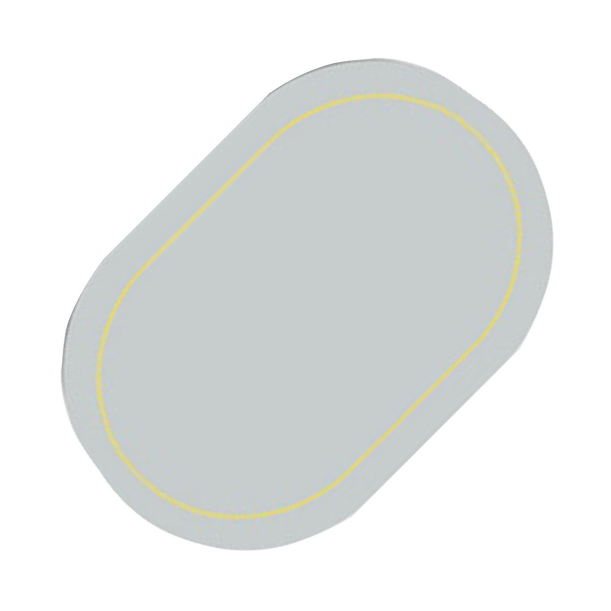 2Pcs Leather Oval Dining Food Mat Oil Proof Insulation Restaurant Table Home Hotel Non Slip Bowl Pad Placemat Light Gray