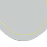2Pcs Leather Oval Dining Food Mat Oil Proof Insulation Restaurant Table Home Hotel Non Slip Bowl Pad Placemat Light Gray