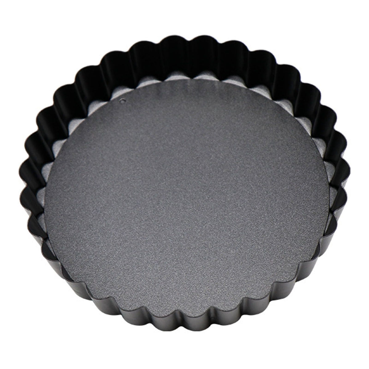6PCS Removable Bottom Tart Pan Non Stick Coating Carbon Steel Black Quiche Pan for Kitchen