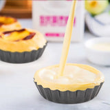 6PCS Removable Bottom Tart Pan Non Stick Coating Carbon Steel Black Quiche Pan for Kitchen - Extra Image