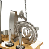 10PCS Home Bartending Kit Stainless Steel with Bamboo Tray Cocktail Mixing Tool Set for DIY Novice 550ML - Close-Up Angle