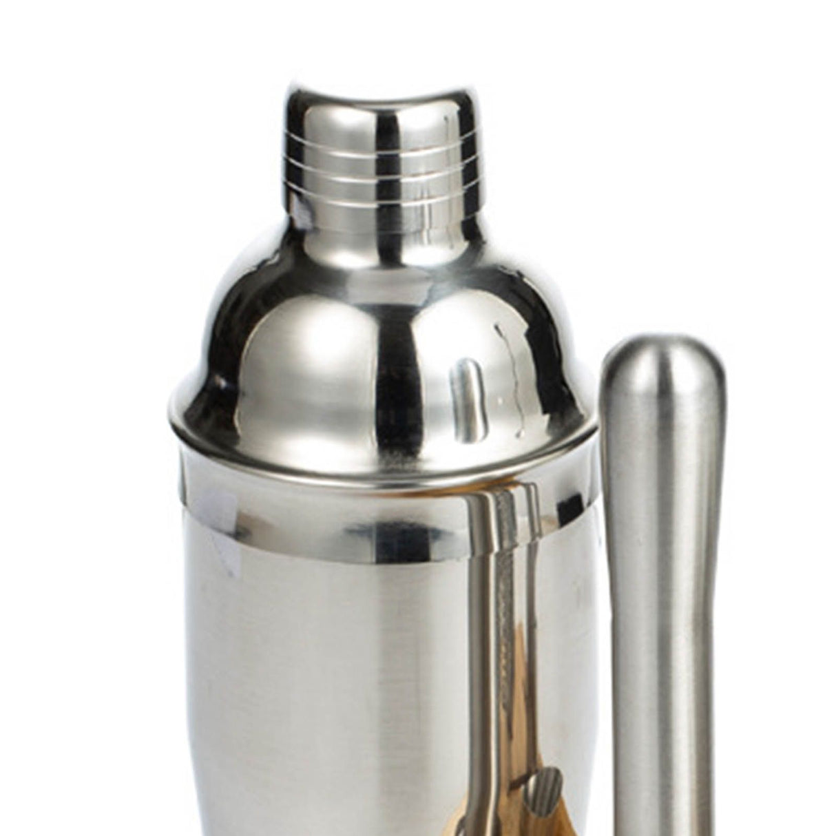 10PCS Home Bartending Kit Stainless Steel with Bamboo Tray Cocktail Mixing Tool Set for DIY Novice 550ML