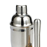 10PCS Home Bartending Kit Stainless Steel with Bamboo Tray Cocktail Mixing Tool Set for DIY Novice 550ML - Low Angle