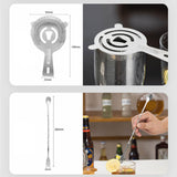 10PCS Home Bartending Kit Stainless Steel with Bamboo Tray Cocktail Mixing Tool Set for DIY Novice 550ML - Extra Image