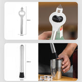 10PCS Home Bartending Kit Stainless Steel with Bamboo Tray Cocktail Mixing Tool Set for DIY Novice 550ML - Extra Image