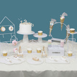 Cake Stand European Style Metal Cupcake Stand for Wedding Party Milk Tea Shop Birthday Party White - Extra Image