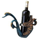 Luxury Swan Wine Rack Innovative Desktop Wine Cabinet Decorative Ornaments for Living Room Office Blue - Top-Down View