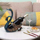 Luxury Swan Wine Rack Innovative Desktop Wine Cabinet Decorative Ornaments for Living Room Office Blue - 45-Degree Angle