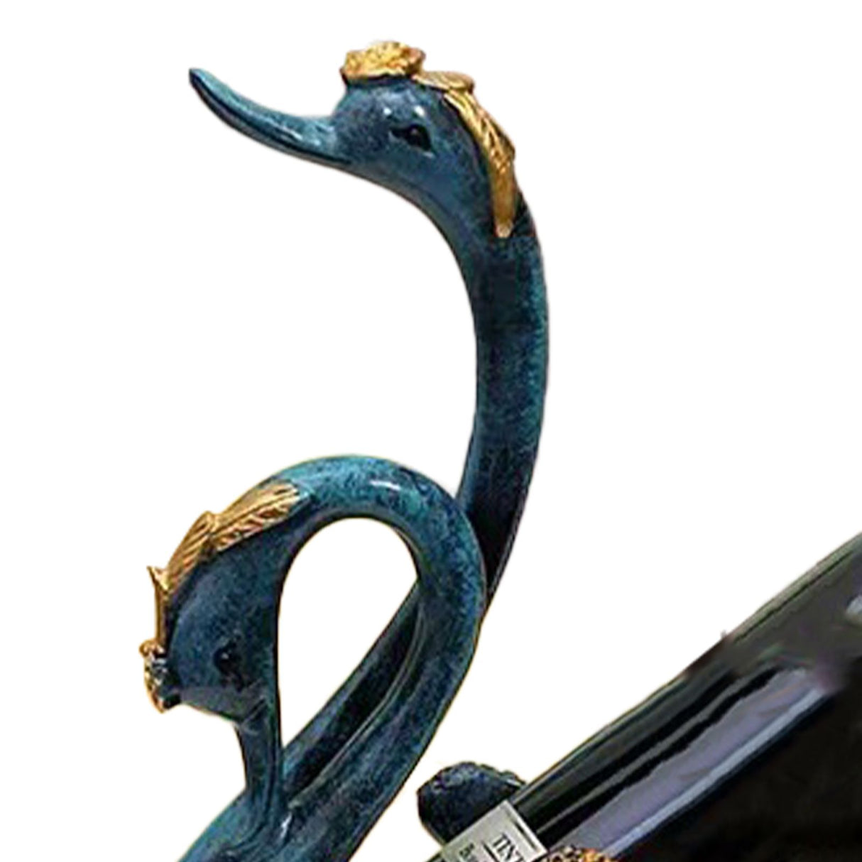Luxury Swan Wine Rack Innovative Desktop Wine Cabinet Decorative Ornaments for Living Room Office Blue