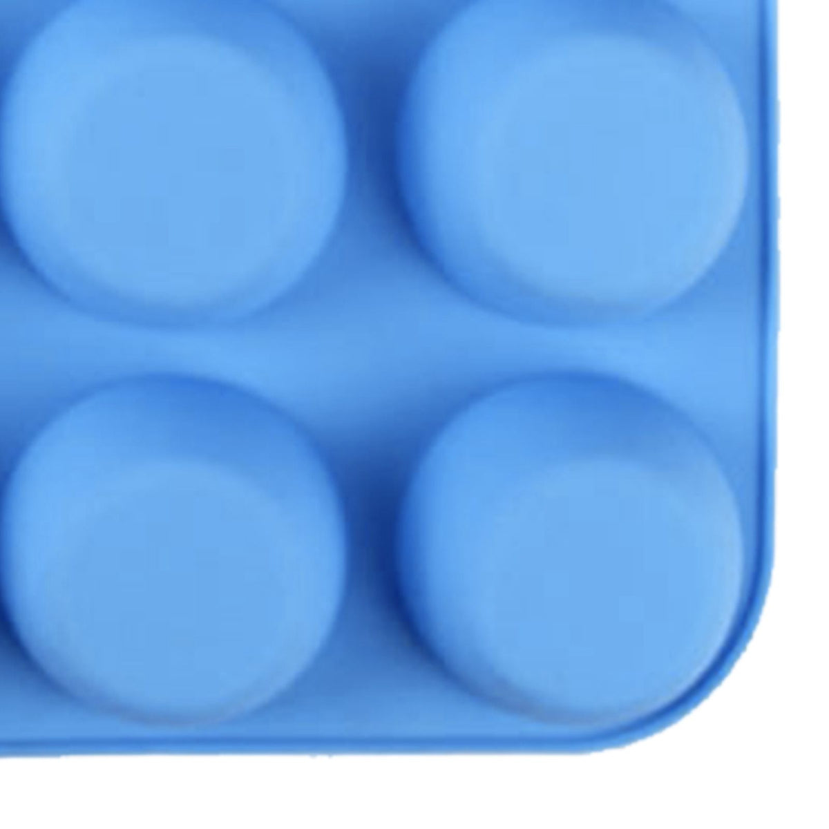 12 Cupcake Pan Soft Silicone Round Shape Easy Release Muffin Pan for Cupcake Muffin Gelatin Soap Candle Blue