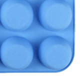 12 Cupcake Pan Soft Silicone Round Shape Easy Release Muffin Pan for Cupcake Muffin Gelatin Soap Candle Blue - Extra Image