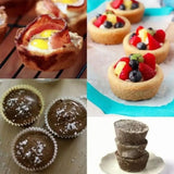 12 Cupcake Pan Soft Silicone Round Shape Easy Release Muffin Pan for Cupcake Muffin Gelatin Soap Candle Blue