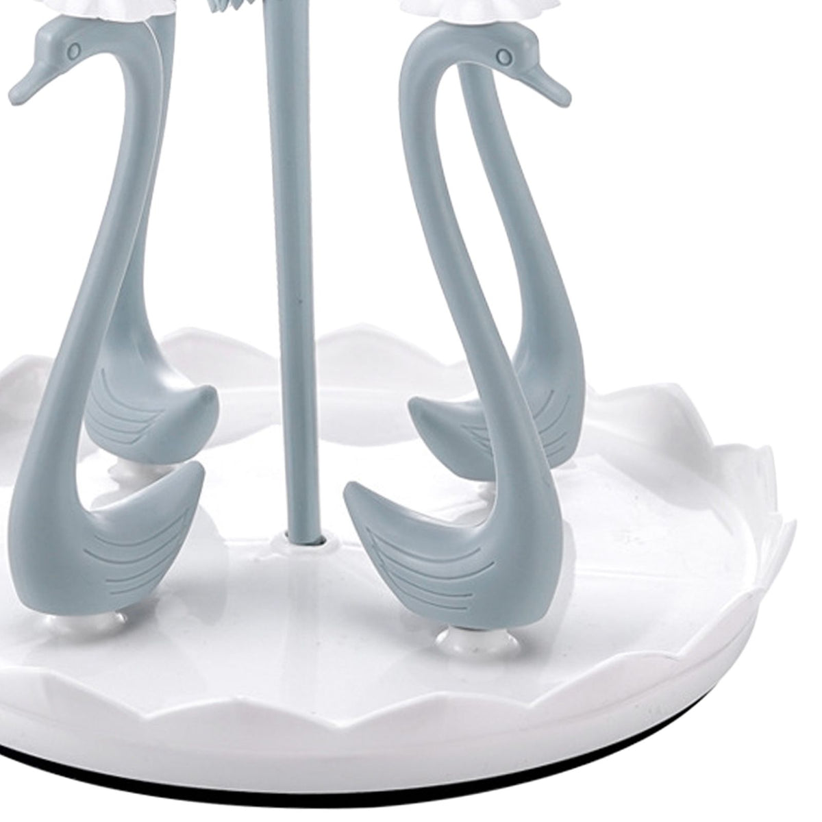 Swan Cup Holder with Rotating Drip Tray Plastic Rotatable Drinking Cup Drainer Stand Rack for Home Kitchen Blue 4 Heads