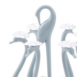 Swan Cup Holder with Rotating Drip Tray Plastic Rotatable Drinking Cup Drainer Stand Rack for Home Kitchen Blue 6 Heads