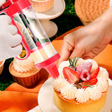 Biscuits Press Gun Kit Transparent Tube Food Grade Odorless Safe Biscuits Maker Press Machine Red - Extra Image