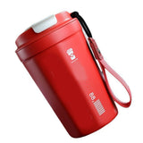 390ml Insulated Coffee Mug Keep Warm Cold Portable Stainless Steel Camping Mug for Home School Office Outdoor Red