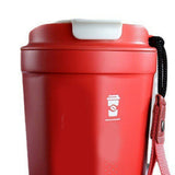 390ml Insulated Coffee Mug Keep Warm Cold Portable Stainless Steel Camping Mug for Home School Office Outdoor Red - Close-Up Angle
