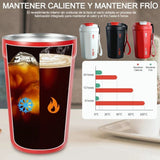 390ml Insulated Coffee Mug Keep Warm Cold Portable Stainless Steel Camping Mug for Home School Office Outdoor Red - Extra Image