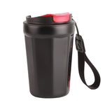 390ml Insulated Coffee Mug Keep Warm Cold Portable Stainless Steel Camping Mug for Home School Office Outdoor Black - Side View