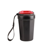 390ml Insulated Coffee Mug Keep Warm Cold Portable Stainless Steel Camping Mug for Home School Office Outdoor Black - Top-Down View