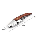 Wine Bottle Opener Corkscrew Stainless Steel Wood Easy Grip Portable Tool for Home