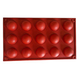 Semi Sphere Mold 15 Holes Silicone Semicircle Baking Mold for Cake Chocolate Mousse
