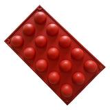 Semi Sphere Mold 15 Holes Silicone Semicircle Baking Mold for Cake Chocolate Mousse - Front View