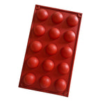 Semi Sphere Mold 15 Holes Silicone Semicircle Baking Mold for Cake Chocolate Mousse