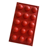 Semi Sphere Mold 15 Holes Silicone Semicircle Baking Mold for Cake Chocolate Mousse - Top-Down View