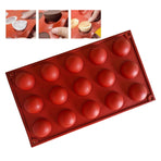 Semi Sphere Mold 15 Holes Silicone Semicircle Baking Mold for Cake Chocolate Mousse