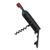 Wine Opener Black Multifunctional Magnet Design Portable Stainless Steel Wine Opener - Top-Down View