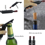 Wine Opener Black Multifunctional Magnet Design Portable Stainless Steel Wine Opener