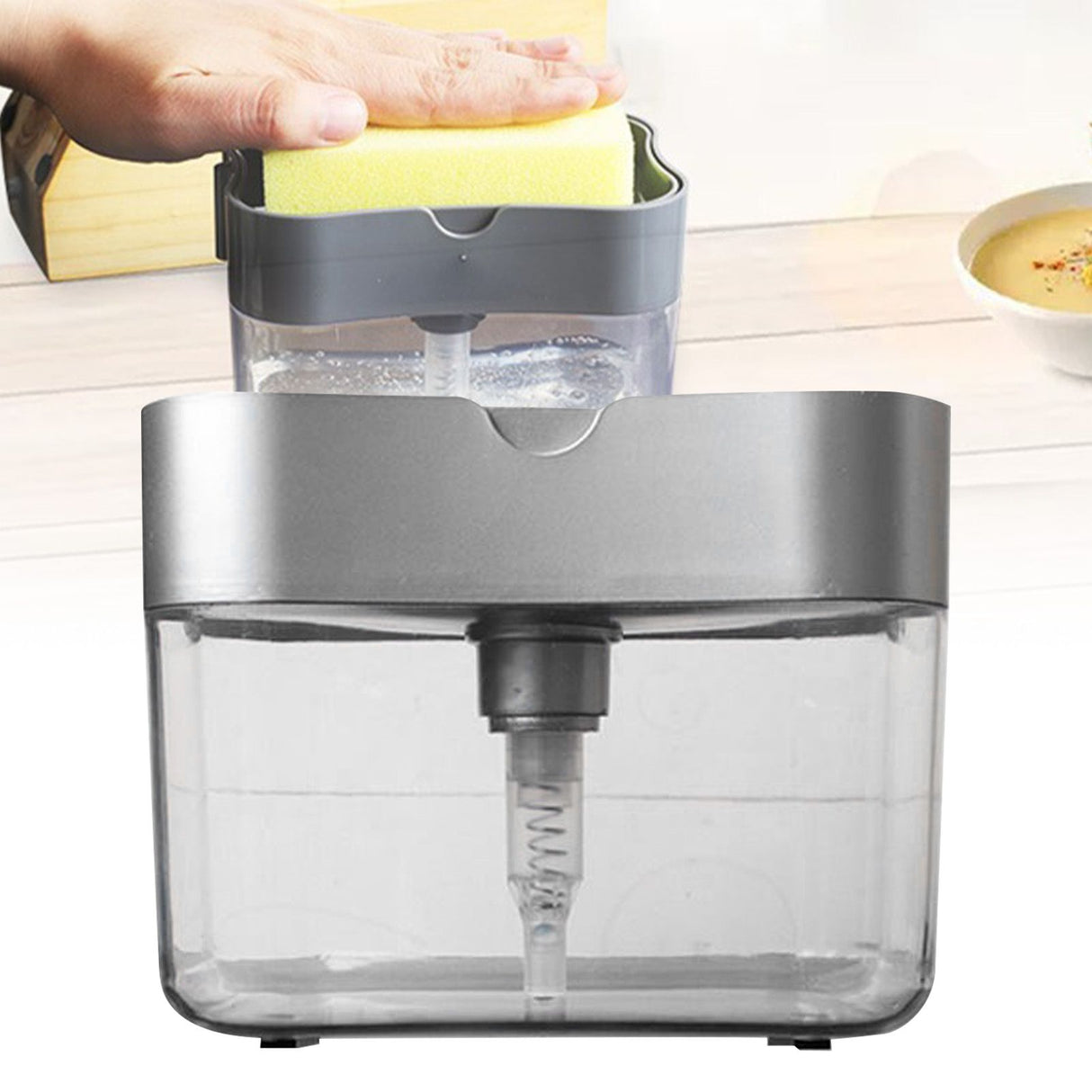 Detergent Liquid Press Dispenser Box Dishwashing Soap Automatic Outlet Kitchen Supplies