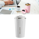 Smart Temperature Display Coffee Cup Portable 304 Stainless Steel Insulation Cup Simple Style Pure Color Generation 2nd White 380ml - 45-Degree Angle