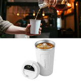 Smart Temperature Display Coffee Cup Portable 304 Stainless Steel Insulation Cup Simple Style Pure Color Generation 2nd White 380ml