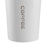 Smart Temperature Display Coffee Cup Portable 304 Stainless Steel Insulation Cup Simple Style Pure Color Generation 2nd White 380ml - Low Angle