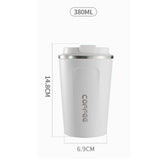 Smart Temperature Display Coffee Cup Portable 304 Stainless Steel Insulation Cup Simple Style Pure Color Generation 2nd White 380ml - Extra Image