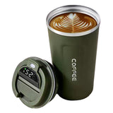 Smart Temperature Display Coffee Cup Portable 304 Stainless Steel Insulation Cup Simple Style Pure Color Generation 2nd Green 510ml