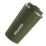 Smart Temperature Display Coffee Cup Portable 304 Stainless Steel Insulation Cup Simple Style Pure Color Generation 2nd Green 510ml - Side View